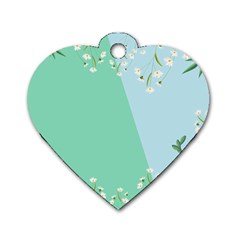 Flowers Branch Corolla Wreath Lease Dog Tag Heart (two Sides) by Grandong