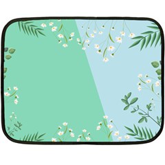 Flowers Branch Corolla Wreath Lease Two Sides Fleece Blanket (mini) by Grandong