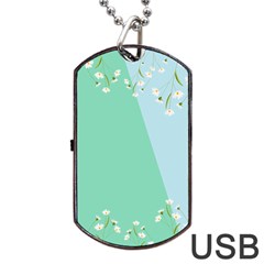 Flowers Branch Corolla Wreath Lease Dog Tag Usb Flash (one Side) by Grandong