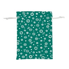 Flowers Floral Background Green Lightweight Drawstring Pouch (l) by Grandong