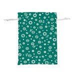 Flowers Floral Background Green Lightweight Drawstring Pouch (L) Front