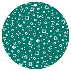 Flowers Floral Background Green Uv Print Acrylic Ornament Round by Grandong