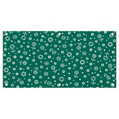 Flowers Floral Background Green Banner And Sign 4  X 2  by Grandong