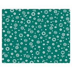 Flowers Floral Background Green Premium Plush Fleece Blanket (medium)