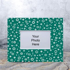 Flowers Floral Background Green White Tabletop Photo Frame 4 x6  by Grandong