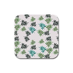 Leaves Plants Design Rubber Square Coaster (4 pack)