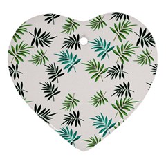 Leaves Plants Design Heart Ornament (Two Sides)