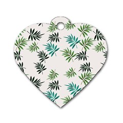 Leaves Plants Design Dog Tag Heart (One Side)