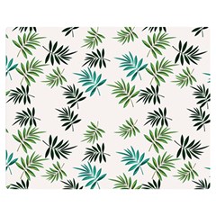 Leaves Plants Design Two Sides Premium Plush Fleece Blanket (Medium)