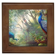 Peafowl Peacock Bird Birds Painting Art Wildlife Framed Tile by Sarkoni