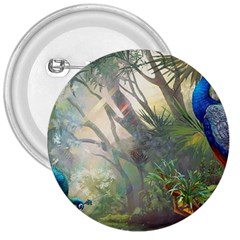 Peafowl Peacock Bird Birds Painting Art Wildlife 3  Buttons by Sarkoni