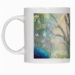 Peafowl Peacock Bird Birds Painting Art Wildlife White Mug by Sarkoni