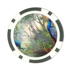 Peafowl Peacock Bird Birds Painting Art Wildlife Poker Chip Card Guard by Sarkoni