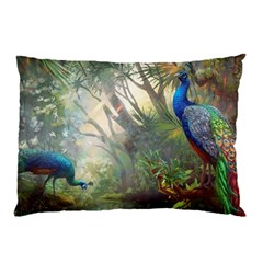 Peafowl Peacock Bird Birds Painting Art Wildlife Pillow Case by Sarkoni