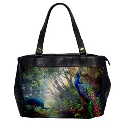 Peafowl Peacock Bird Birds Painting Art Wildlife Oversize Office Handbag by Sarkoni