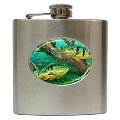 Peacock Bass Fishing Hip Flask (6 Oz) by Sarkoni