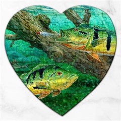 Peacock Bass Fishing Jigsaw Puzzle (heart) by Sarkoni