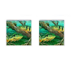 Peacock Bass Fishing Cufflinks (square) by Sarkoni