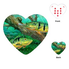 Peacock Bass Fishing Playing Cards Single Design (heart) by Sarkoni