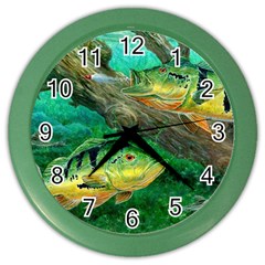 Peacock Bass Fishing Color Wall Clock by Sarkoni