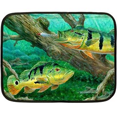 Peacock Bass Fishing Fleece Blanket (mini) by Sarkoni