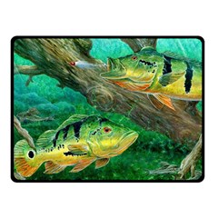 Peacock Bass Fishing Fleece Blanket (small) by Sarkoni