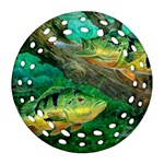 Peacock Bass Fishing Round Filigree Ornament (Two Sides) Front