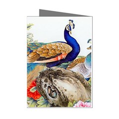 Birds Peacock Artistic Colorful Flower Painting Mini Greeting Cards (Pkg of 8)