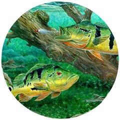 Peacock Bass Fishing Wooden Puzzle Round by Sarkoni