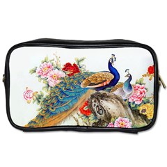 Birds Peacock Artistic Colorful Flower Painting Toiletries Bag (one Side) by Sarkoni