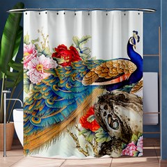 Birds Peacock Artistic Colorful Flower Painting Shower Curtain 60  X 72  (medium)  by Sarkoni