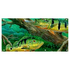 Peacock Bass Fishing Banner And Sign 8  X 4  by Sarkoni