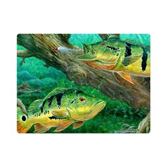 Peacock Bass Fishing Premium Plush Fleece Blanket (mini) by Sarkoni