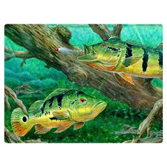 Peacock Bass Fishing Two Sides Premium Plush Fleece Blanket (extra Small) by Sarkoni