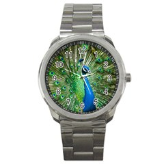 Peafowl Peacock Sport Metal Watch by Sarkoni