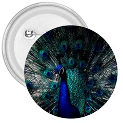 Blue And Green Peacock 3  Buttons by Sarkoni