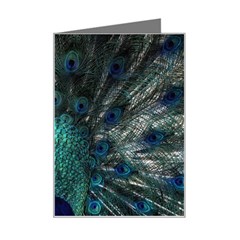 Blue And Green Peacock Mini Greeting Card by Sarkoni