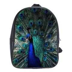 Blue And Green Peacock School Bag (large) by Sarkoni