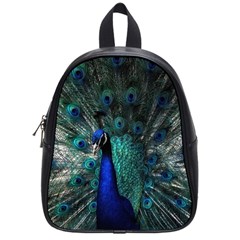 Blue And Green Peacock School Bag (small) by Sarkoni