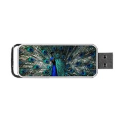 Blue And Green Peacock Portable Usb Flash (one Side) by Sarkoni