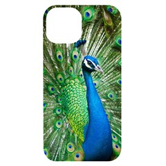 Peafowl Peacock Iphone 14 Black Uv Print Case by Sarkoni