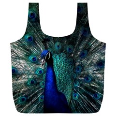 Blue And Green Peacock Full Print Recycle Bag (xxxl) by Sarkoni