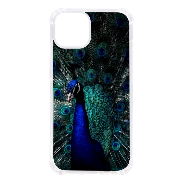 Blue And Green Peacock iPhone 13 TPU UV Print Case