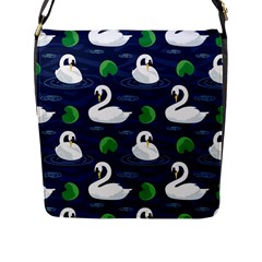 Swan-pattern-elegant-design Flap Closure Messenger Bag (l) by Proyonanggan