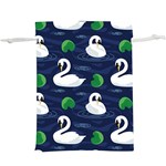 Swan-pattern-elegant-design Lightweight Drawstring Pouch (XL) Front