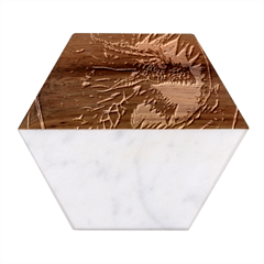 Dragon Marble Wood Coaster (hexagon)  by Ndabl3x