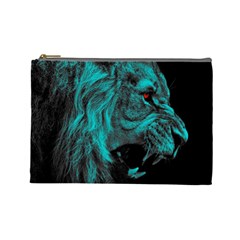 Angry Male Lion Predator Carnivore Cosmetic Bag (large)