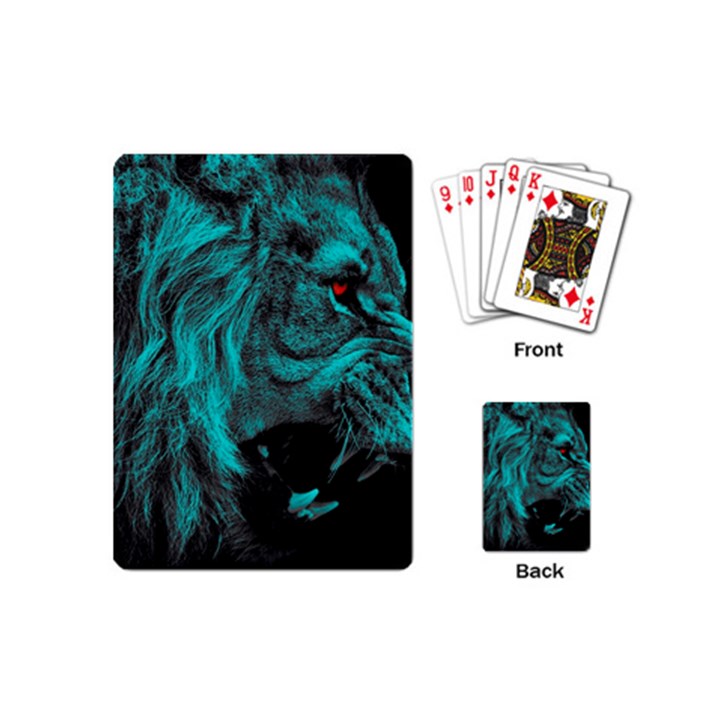 Angry Male Lion Predator Carnivore Playing Cards Single Design (Mini)