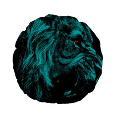 Angry Male Lion Predator Carnivore Standard 15  Premium Round Cushions by Ndabl3x