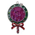 Pattern Warhola Metal X Mas Lollipop with Crystal Ornament Front